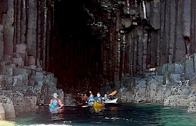 Kayaking in Fingals Cave Staffa